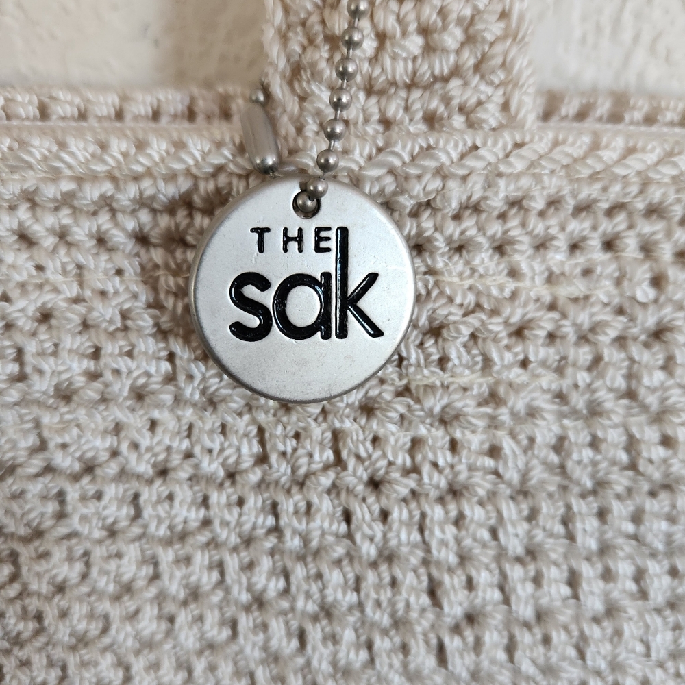 The Sak Crochet Knit Shoulder Bag and Pouch in Beige - Picture 3 of 9